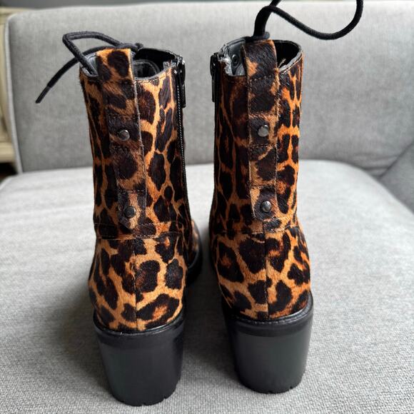 Seychelles Irresistible Leopard Pony Hair Leather Mid-Calf Lace-Up Boots Sz 8.5 - Picture 9 of 12
